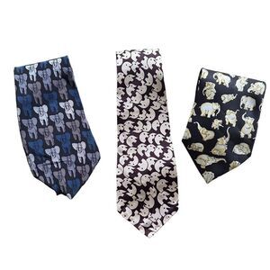 Vintage Lot of 3 Elephant Ties